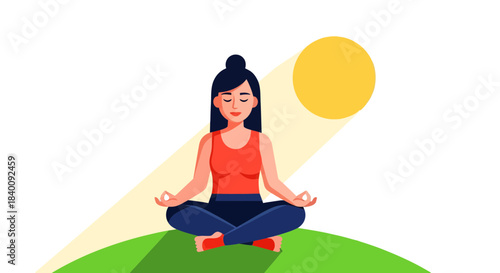 Woman Meditating In Peaceful Sunlight: A Visualization For Inner Calm And Serenity