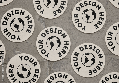 Mockup Of Multiple Customizable Round Coasters