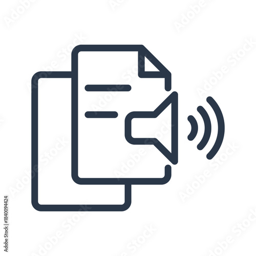 Audio Document Icon Text to Speech