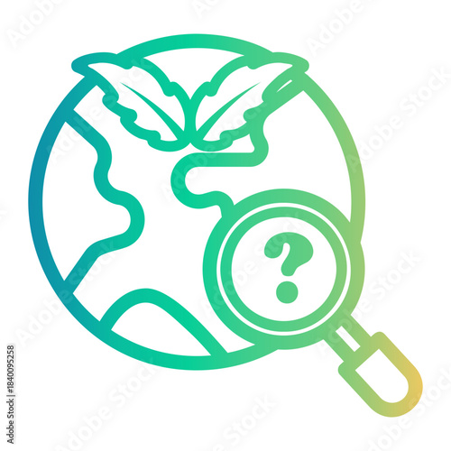 geography Line Gradient Icon