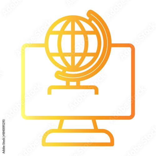 geography Line Gradient Icon