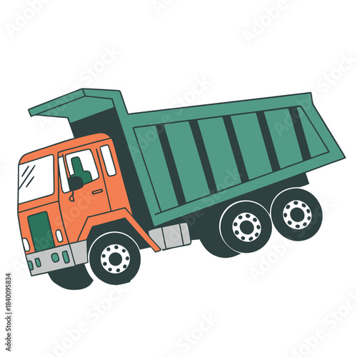 Vector illustration dump truck illustration