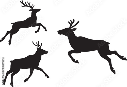 reindeer silhouette, reindeer christmas silhouette, reindeer silhouette simple, deer, animal, reindeer, silhouette, illustration, christmas, vector, isolated, mammal, cartoon, white, antler, wild, nat