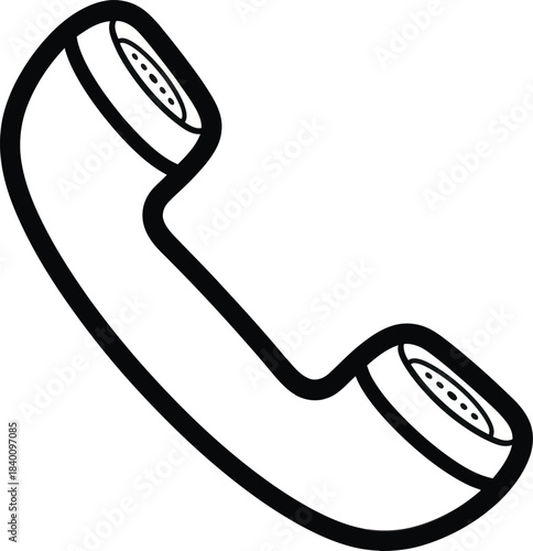 Classic telephone handset communication icon vector
