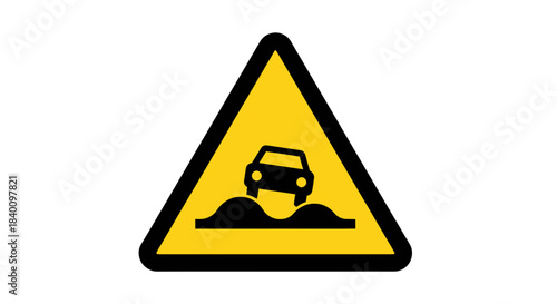 Warning Sign, Road Ahead Uneven Surface, Caution Symbol For Drivers, Safety First Always