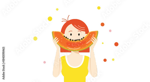 Woman Holding A Slice Of Papaya, Enjoying Fresh Fruit And Vitamins, Tropical Food