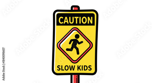 Warning Sign Indicating The Presence Of Children And The Need For Caution