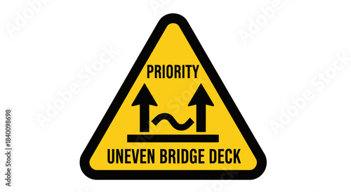 Warning Sign Indicating Uneven Bridge Deck Representing Hazard and Priority Information