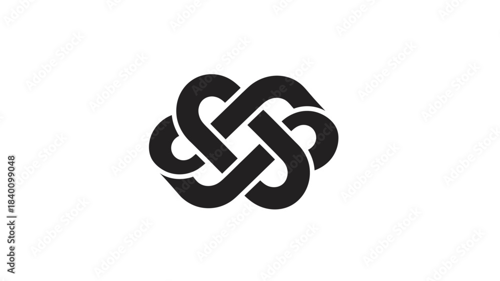 Fototapeta premium Interlocking Abstract Geometric Shape Symbol.