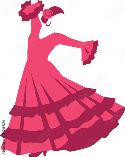 Flamenco dancer flat design vector illustration