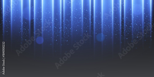 Futuristic light lines with glittering particles.