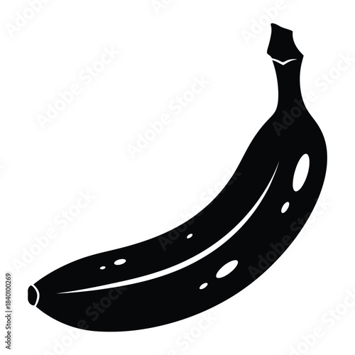 Black Silhouette of a Banana fruit food