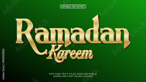 Ramadan Kareem gold 3D Style text effect editable