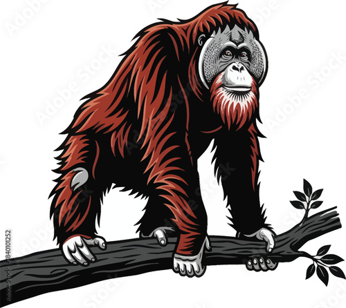 Orangutan Illustration Vector