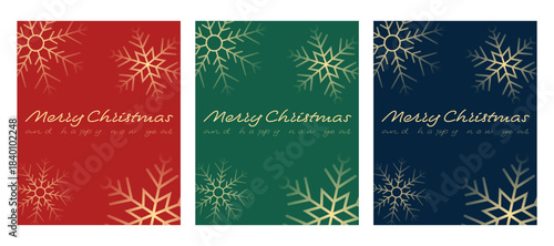 Merry Christmas and happy New Year cards collection and background, greeting card vector illustration	
