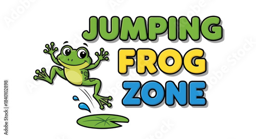 Cartoon Frog Delivers Fun And Excitement With A Colorful Jumping Advertisement