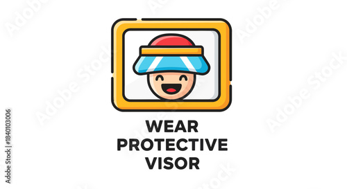 Cartoon Illustration Advising The Usage Of Safety Gear Visual, Vector Icon