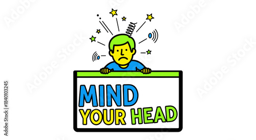 Cartoon Illustration Showing A Person And Important Reminder About Mind Control