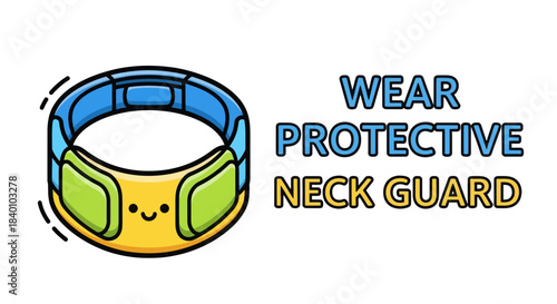 Cartoon Illustration Showing Protection and Safety Tips for Avoiding Injuries While Working