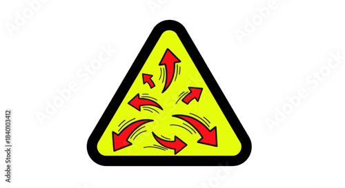 Warning Sign Indicating Changes, Directions, and Pivotal Shifts in Various Concepts