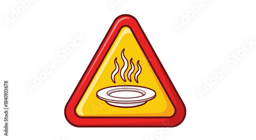 Warning Sign Indicating Hot Food and The Potential of A Scalding Hazard