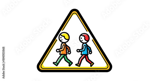 Warning Sign Indicating Pedestrian Crossing For Awareness And Safety