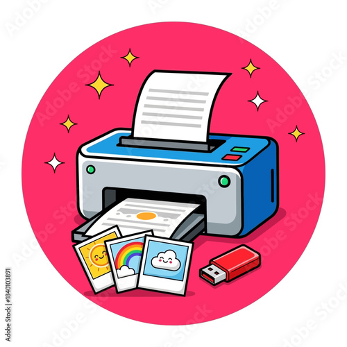 a desktop printer with a sheet of paper coming out