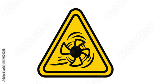 Warning Sign Indicating Potential Fan Hazard and Safety Awareness Considerations