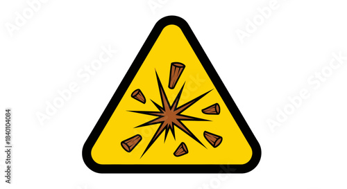 Warning Sign Indicating Potential for Explosion and Projectile Hazards