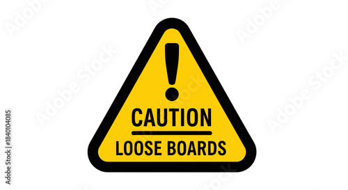Warning Sign Indicating Potential Hazard: Caution of Loose Boards Danger Ahead