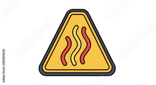 Warning Sign Indicating Potential High Heat Hazard Alert for Safety and Caution