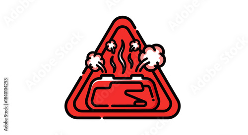 Warning Sign Indicating Potential Overheating Issue or Mechanical Malfunction
