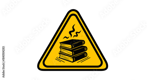 Warning Sign Indicating Potential Problem With Books and Learning Materials Situation