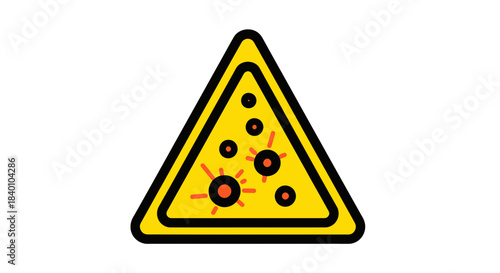 Warning Sign Indicating Potential Pathogen Threat: Microscopic Hazards Alert