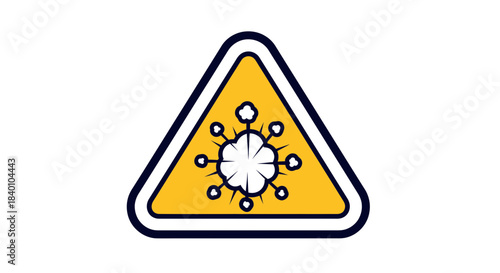 Warning Sign Indicating Potential Threat Represented by Symbol on Yellow Background