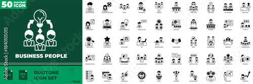 Business People Duotone Editable Icons set