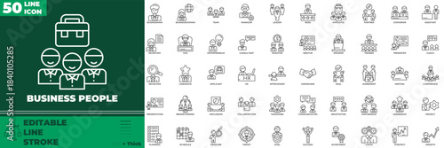 Business People Line Editable Icons set