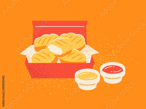 Chicken nuggets and dip sauce