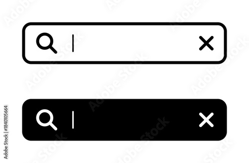 Search engine icon. Input form field symbol. Search form sign