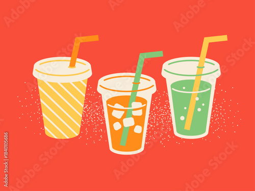 Illustration of a cold takeout drink