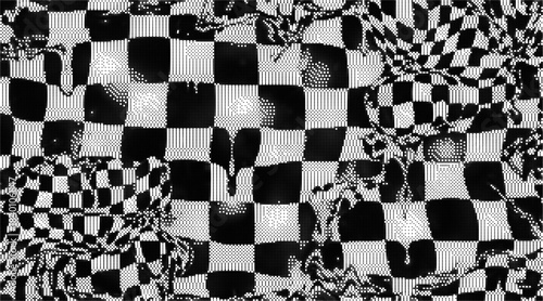 checked background liquefied halftone dotted vector illustration
