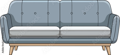 Modern Upholstered Two-Seater Sofa