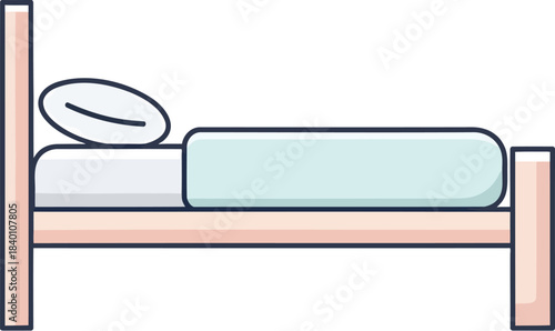 Minimalist Single Bed with Headboard