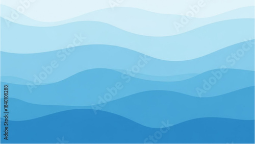 Abstract Blue Waves Flowing in a Layered Modern Background Illustration