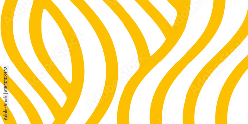 Abstract yellow instant noodle, pasta and spaghetti texture with geometric wavy lines. Ramen, pasta vector pattern. modern design
