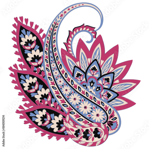 Paisley Floral oriental ethnic Pattern. Vector Damask Ornament