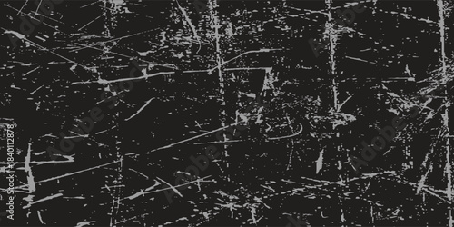 Scratched Grunge Urban Background Texture Vector. Dust Overlay Distress Grainy Grungy Effect. Distressed Backdrop Vector Illustration. Isolated Black on White Background.
