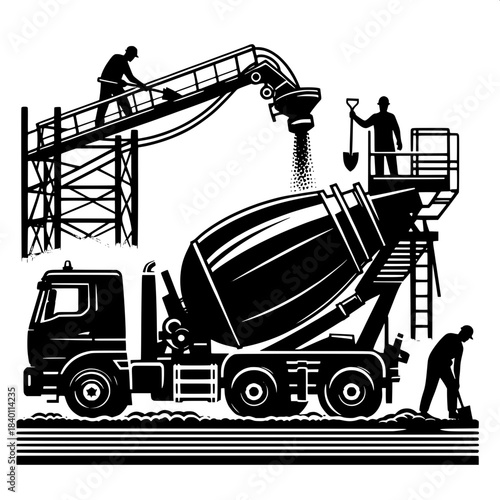 Concrete Mixer Pouring