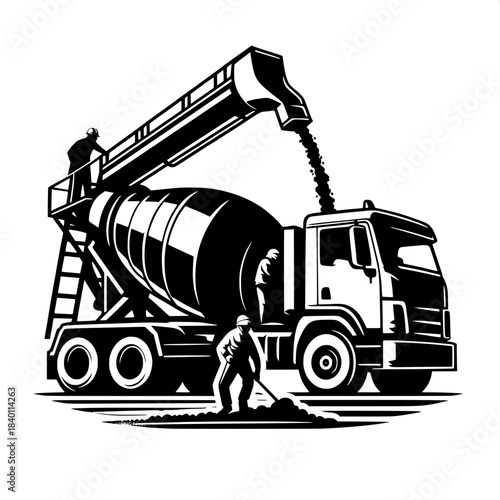 Concrete Mixer Pouring