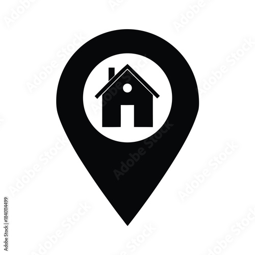 Location Map With House Icon